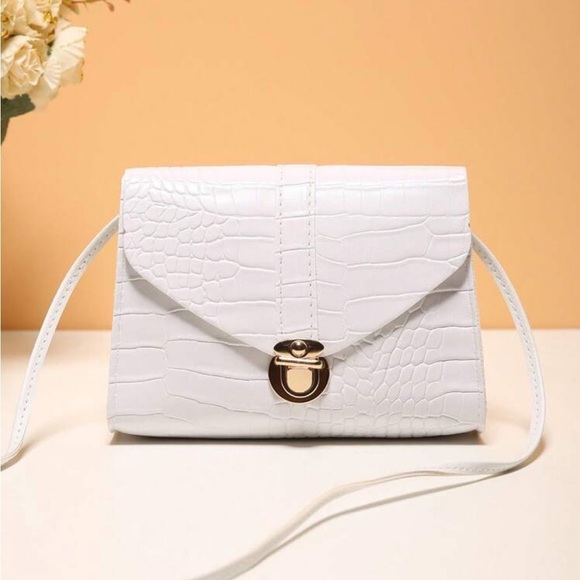 Handbags - ⚠️Clearance White Mini Crocodile Print Crossbody Bag